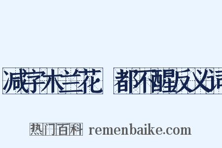 减字木兰花·都不醒反义词是什么意思的图片